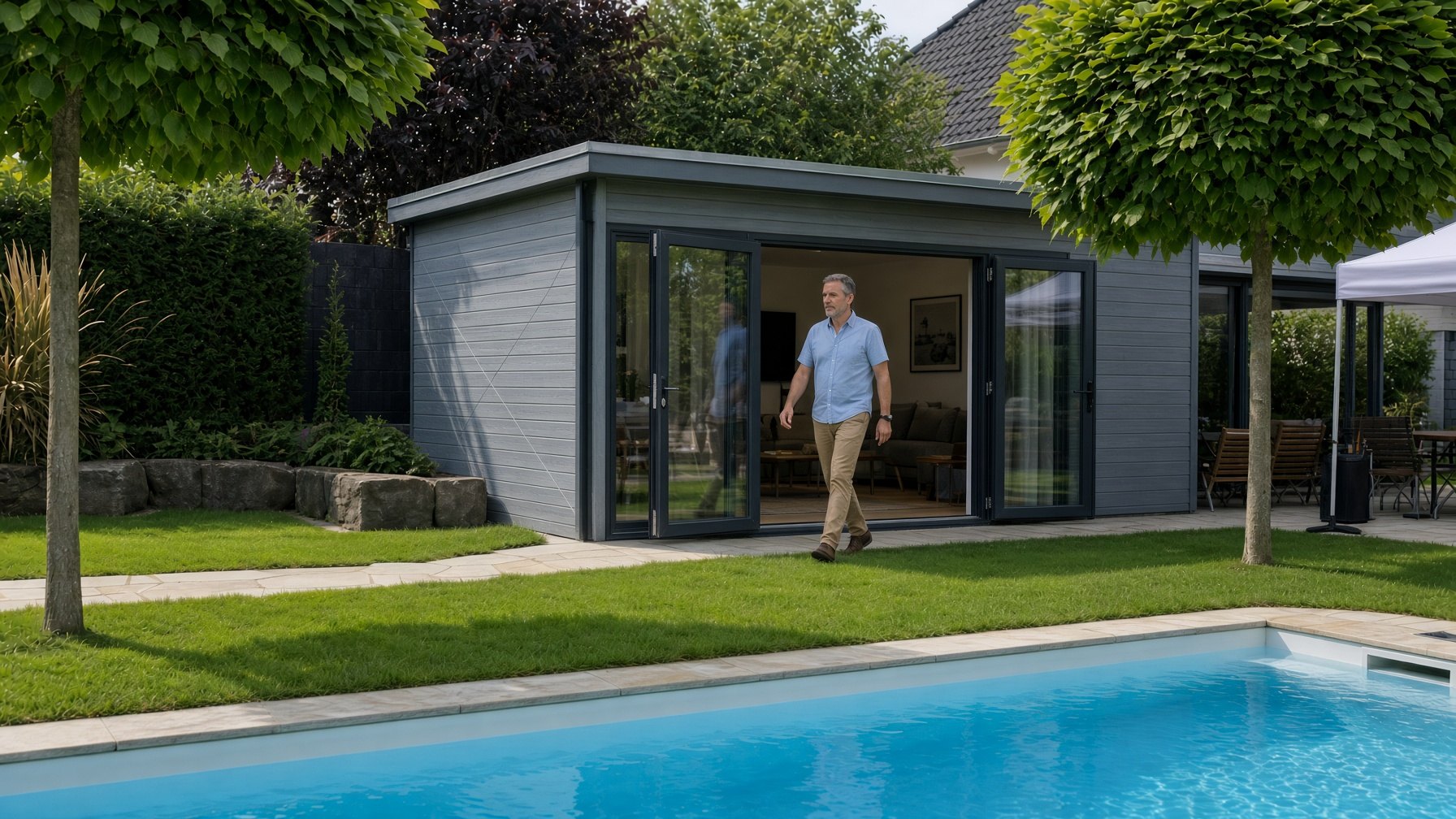 Der Gartenraum am Pool
