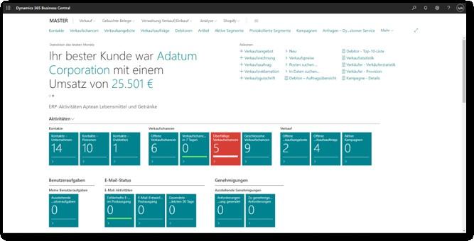 Screenshot der ERP Software für die Lebensmittelbranche
